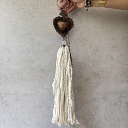 Borla metálica corazón mexicano bronce