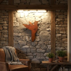 Colibrí figura pared GRANDE chapa oxido - 2