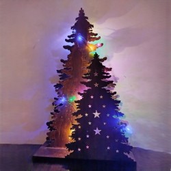 Escenario 3 pinos arbolito navidad chapa oxido - 1