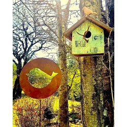 Pincho tutor Pajarito Calado chapa oxido - 2