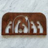 Sagrada familia pesebre de apoyo 35x16cm. chapa oxido - 2