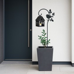 Pincho gancho pajarito + comedero casita negro - 1