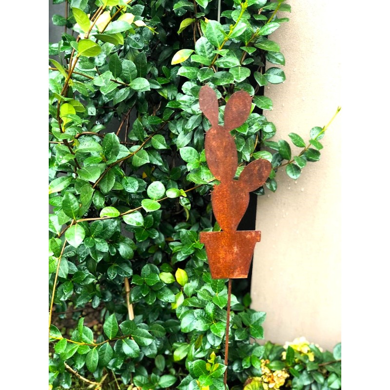 Pincho tutor Cactus maceta chapa oxido - 1