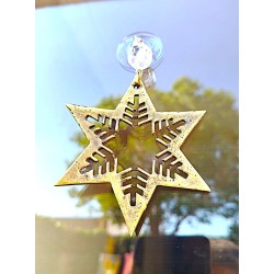 Estrella frosty metálica bronce colgante con ventosa-3-chapadeco.com