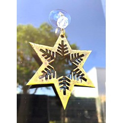 Estrella frosty metálica bronce colgante con ventosa-1-chapadeco.com