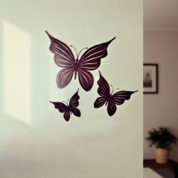 Set X3 mariposas ocre textura - 1