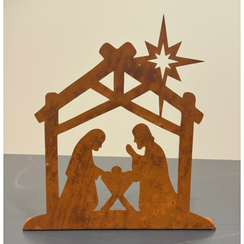 Pesebre de apoyo XL 61x68 chapa oxido - 1