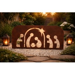 Pesebre 100x50cm de apoyo chapa oxido - 1