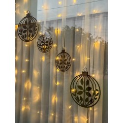 Figura esfera colgante 20cm. calada navidad - 2