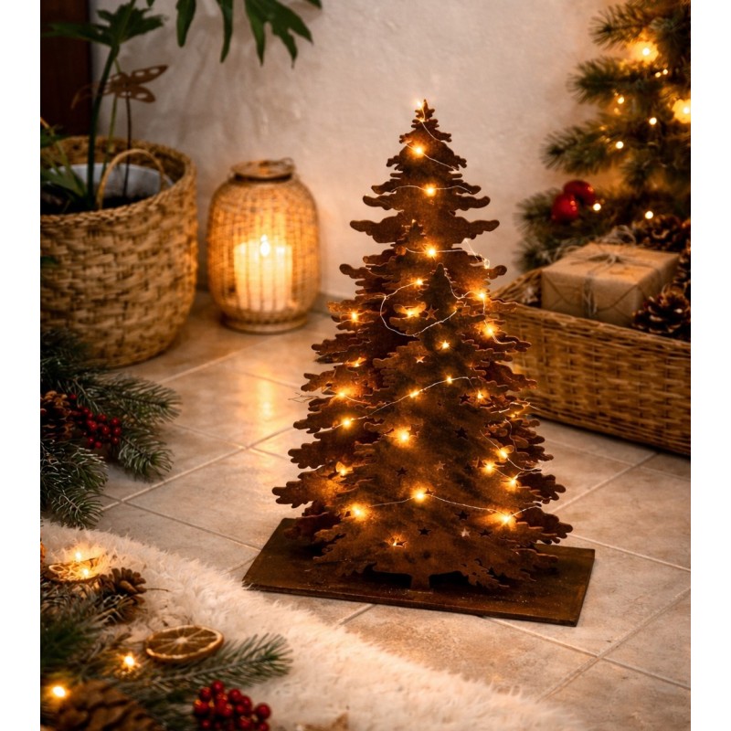 Escenario 3 pinos arbolito navidad chapa oxido - 1