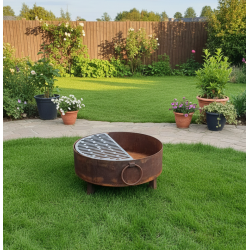 Fogonero 60cm Oxido + parrilla desmontable - 1