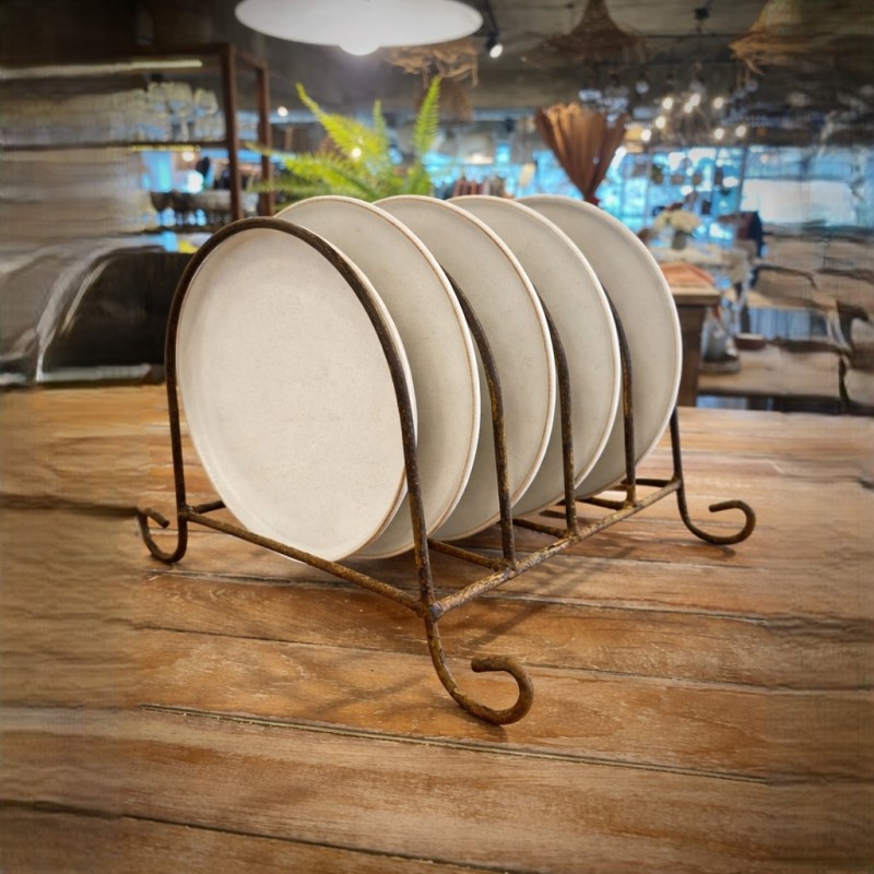 Exhibidor de platos x4 hierro redondo simple - 1
