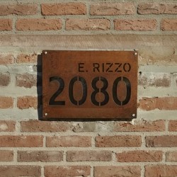 Cartel calle y numero oxidado real 20x30cm - 2