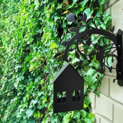 Comedero pájaros + soporte pared negro - 2