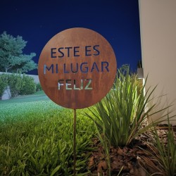Pincho tutor Este Es Mi Lugar Feliz chapa oxido - 2