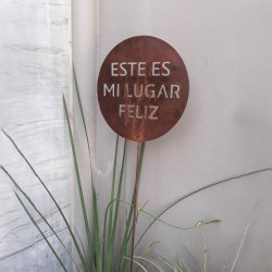 Pincho tutor Este Es Mi Lugar Feliz chapa oxido - 5