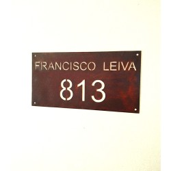 Cartel calle y numero oxidado real 20x30cm - 3