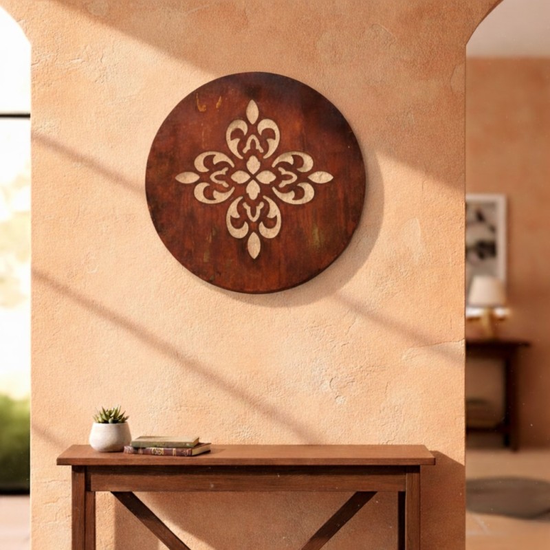 Mandala 60 cm chapa oxido para colgar - 1