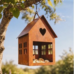 Casita chapa oxido fanal o comedero de aves - 1