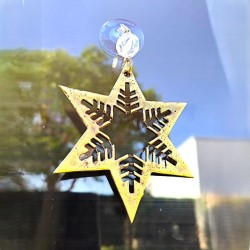 Estrella frosty metálica bronce colgante con ventosa - 1