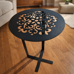 Mesa de arrime multifuncion color negro calada - 1