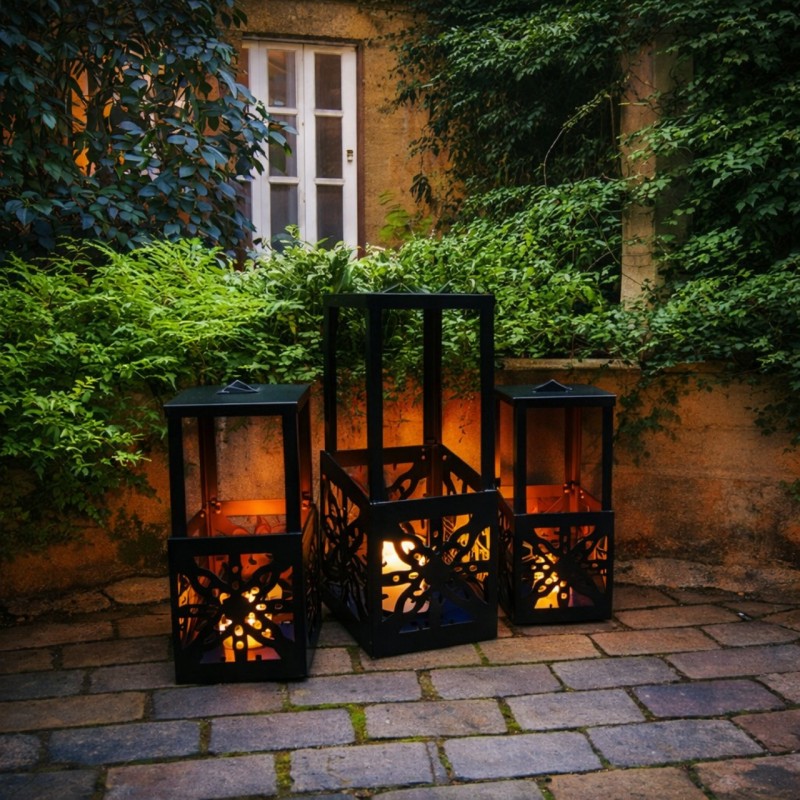 Set x3 fanales calados color NEGRO - 1