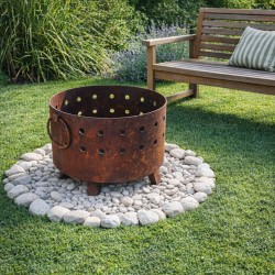 Fogonero hierro circular 50cm oxido - 1