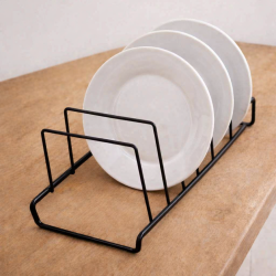 Exhibidor de platos x6 metalico negro - 2