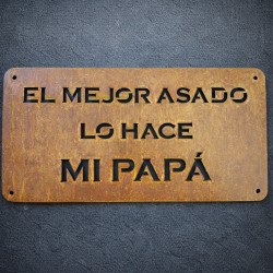 Cartel de chapa EL MEJOR ASADO - 1