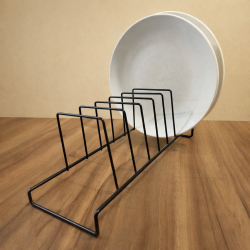 Exhibidor de platos x6 metalico negro - 1