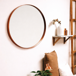 Espejo circular 60cm hierro oxido - 1