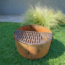 Fogonero 60cm Oxido + parrilla desmontable - 1