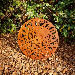 Porta manguera mandala Morocco chapa y hierro oxido - 1