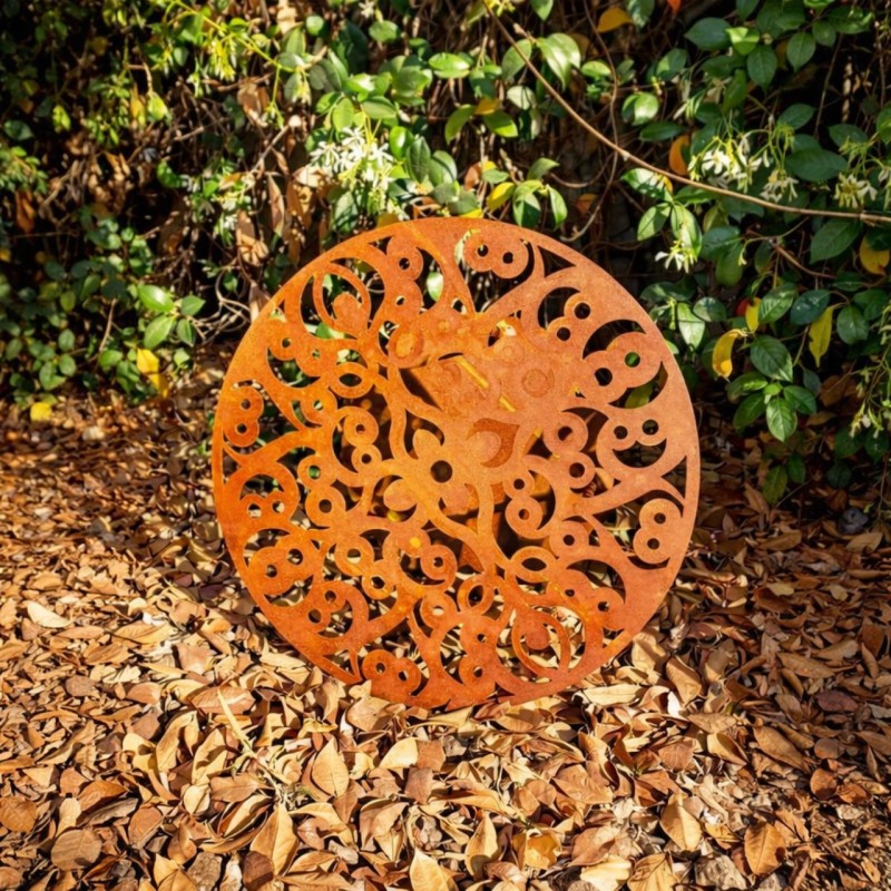 Porta manguera mandala Morocco chapa y hierro oxido - 1