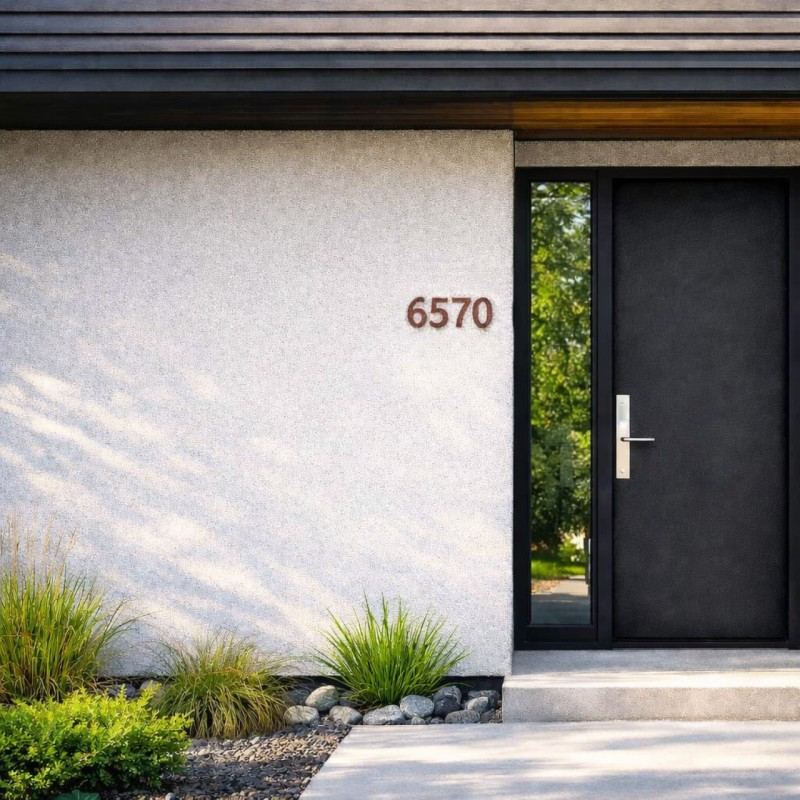 Números Individuales casa chapa oxido X4 - 2