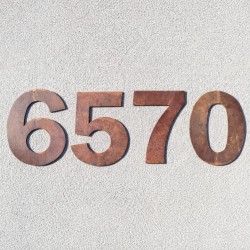 Números Individuales casa chapa oxido X4 - 2