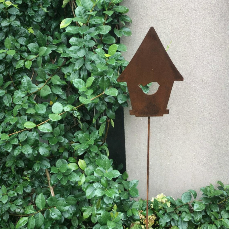 Pincho tutor Casa Pajarito chapa oxido - 1