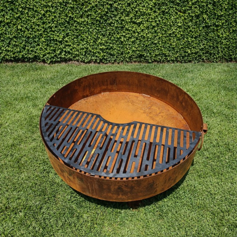 Fogonero hierro 96cm ÓXIDO + media parrilla - 1