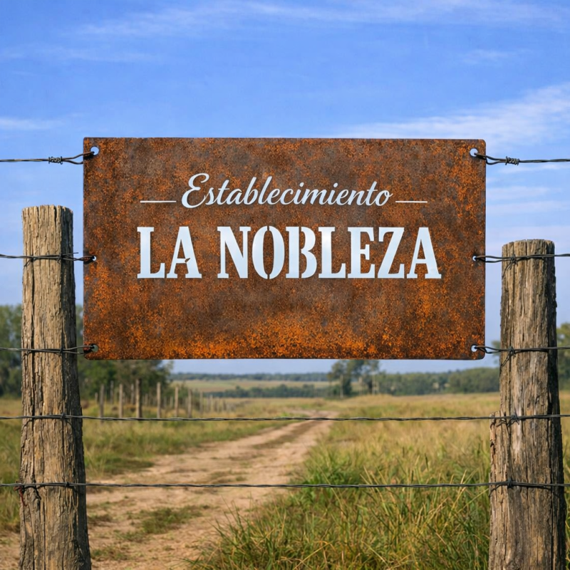 Cartel calado oxidado personalizado - 1