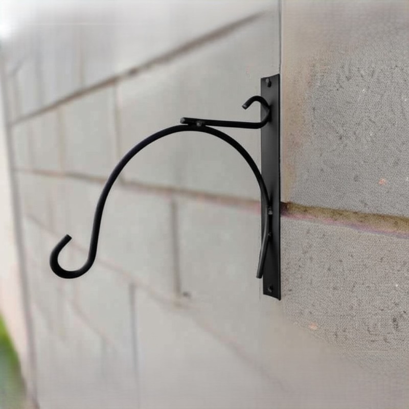 Soporte mensula negro para colgar maceta - 1
