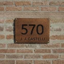 Cartel calle y numero oxidado real 20x30cm - 2
