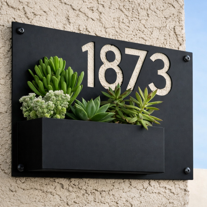 Placa numero casa con macetero 35x25 - 1