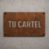 Cartel con nombre personalizado hierro oxidado real 15x25cm - 1