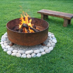 Fogonero hierro circular 60cm óxido - 2