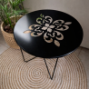 Mesa ratona NEGRA interior/exterior 60 Cm flor calada - 5