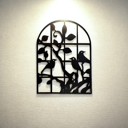 Friso ventana pajarito 60x45cm chapa negro - 1