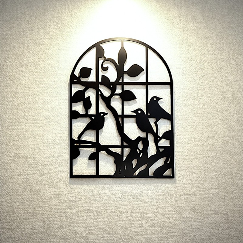 Friso ventana pajarito 60x45cm chapa negro - 1