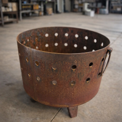 Fogonero hierro circular 70cm calado oxido - 7