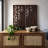 Cuadro Diptico hojitas chapa oxido 33x71cm - 1