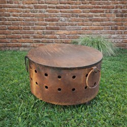 Tapa mesa para fogonero 60cm. acero con manijas - 2